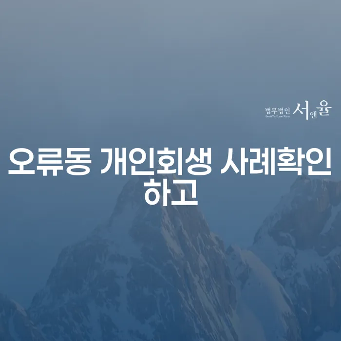 오류동 개인회생 사례확인하고