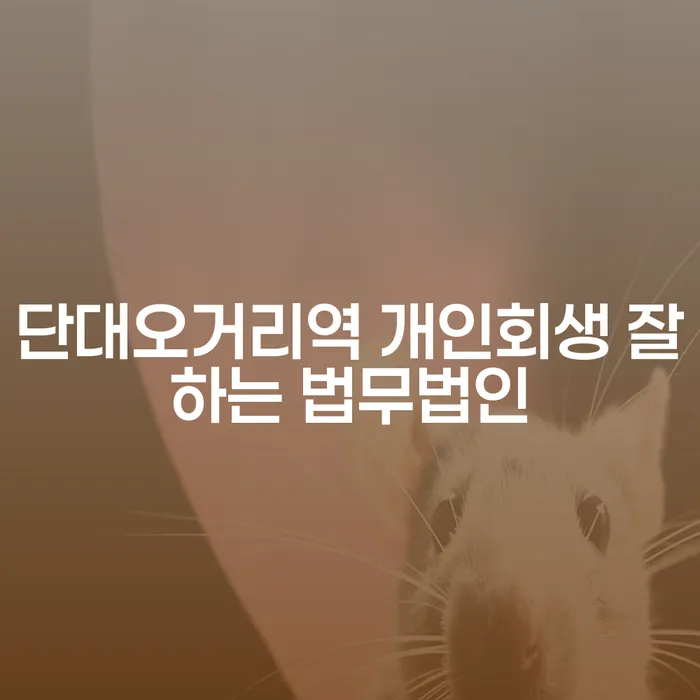 단대오거리역 개인회생 잘하는 법무법인